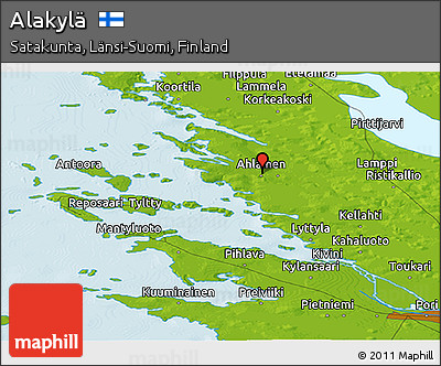 Physical Panoramic Map of Alakylä