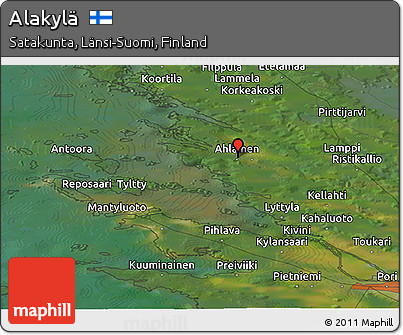Satellite Panoramic Map of Alakylä