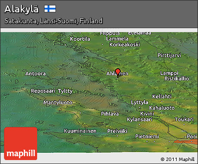 Satellite Panoramic Map of Alakylä