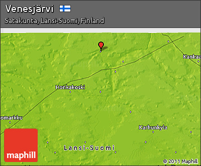 Physical 3D Map of Venesjärvi