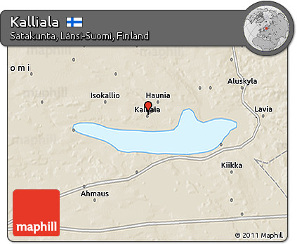 Shaded Relief 3D Map of Kalliala