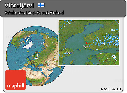 Satellite Location Map of Vihteljärvi
