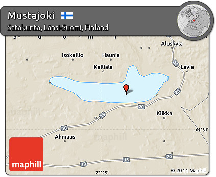 Shaded Relief Map of Mustajoki