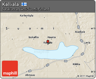 Shaded Relief Map of Kalliala