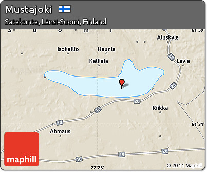 Shaded Relief Map of Mustajoki