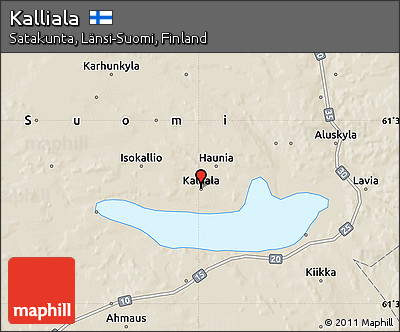Shaded Relief Map of Kalliala