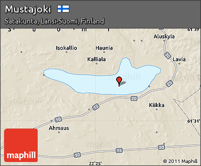 Shaded Relief Map of Mustajoki