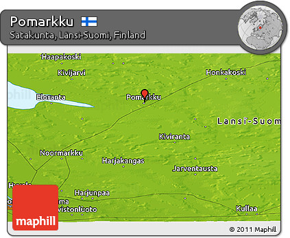 Physical Panoramic Map of Pomarkku