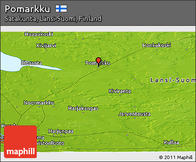 Physical Panoramic Map of Pomarkku