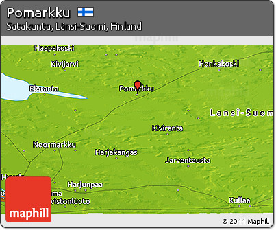 Physical Panoramic Map of Pomarkku