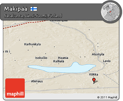Shaded Relief Panoramic Map of Mäkipää