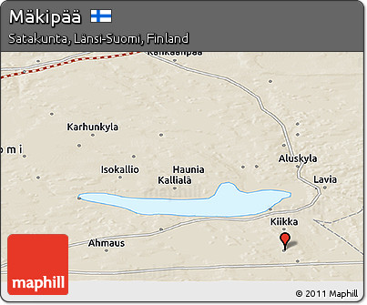 Shaded Relief Panoramic Map of Mäkipää