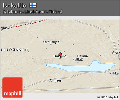 Shaded Relief Panoramic Map of Isokallio