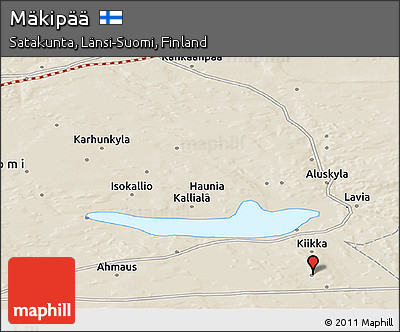 Shaded Relief Panoramic Map of Mäkipää