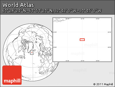 Blank Location Map of the Area around 61° 39' 52" N, 32° 13' 30" W