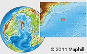 Physical Location Map of the area around 61° 39' 52" N, 37° 19' 30" W