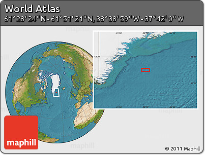 Satellite Location Map of the Area around 61° 39' 52" N, 38° 10' 29" W