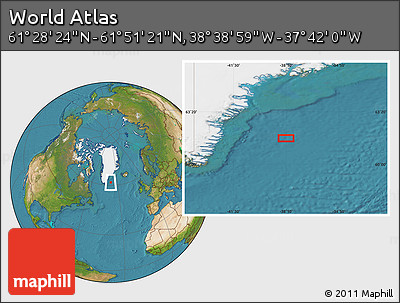 Satellite Location Map of the Area around 61° 39' 52" N, 38° 10' 29" W