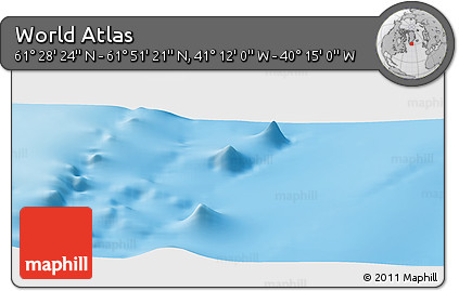 Shaded Relief Panoramic Map of the Area around 61° 39' 52" N, 40° 43' 30" W