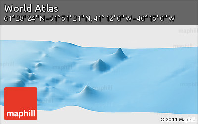 Shaded Relief Panoramic Map of the Area around 61° 39' 52" N, 40° 43' 30" W