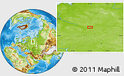 Physical Location Map of the area around 61° 39' 52" N, 47° 40' 29" E