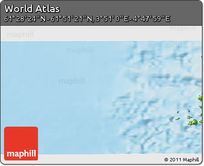 Physical 3D Map of the Area around 61° 39' 52" N, 4° 19' 30" E