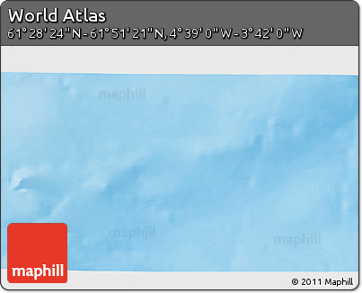 Shaded Relief 3D Map of the Area around 61° 39' 52" N, 4° 10' 30" W