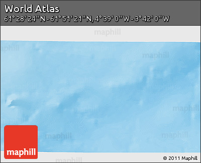 Shaded Relief 3D Map of the Area around 61° 39' 52" N, 4° 10' 30" W