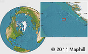 Satellite Location Map of the area around 61° 39' 52" N, 54° 19' 30" W