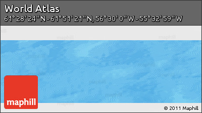 Physical Panoramic Map of the Area around 61° 39' 52" N, 56° 1' 29" W