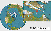 Satellite Location Map of the area around 61° 39' 52" N, 67° 55' 30" W