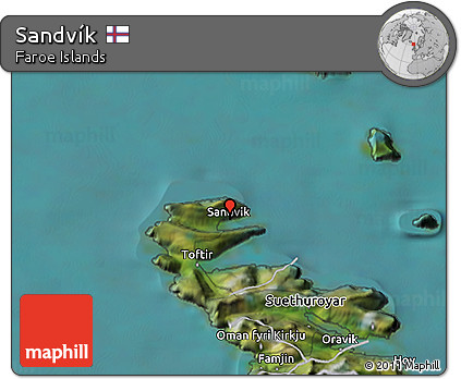 Satellite 3D Map of Sandvík