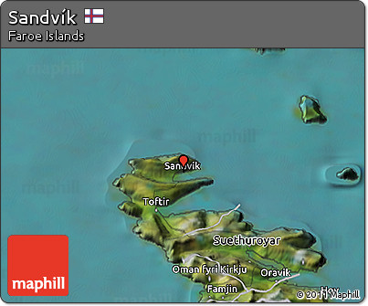 Satellite 3D Map of Sandvík