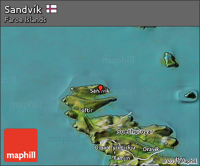 Satellite 3D Map of Sandvík