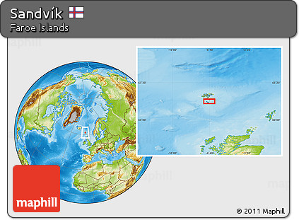 Physical Location Map of Sandvík