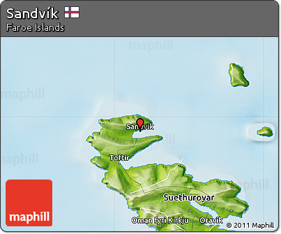 Physical Map of Sandvík