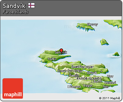 Physical Panoramic Map of Sandvík