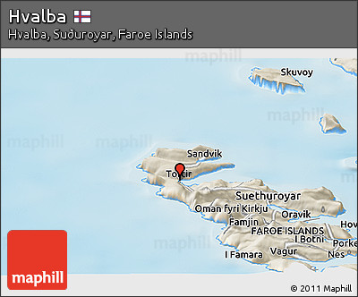 Shaded Relief Panoramic Map of Hvalba