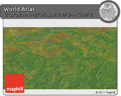 Satellite 3D Map of the Area around 61° 39' 52" N, 76° 34' 29" E