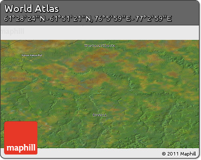 Satellite 3D Map of the Area around 61° 39' 52" N, 76° 34' 29" E
