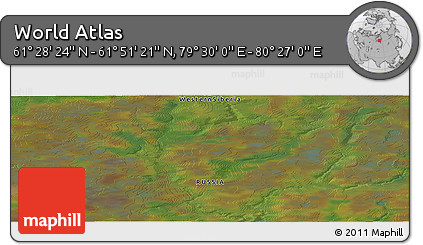 Satellite Panoramic Map of the Area around 61° 39' 52" N, 79° 58' 29" E