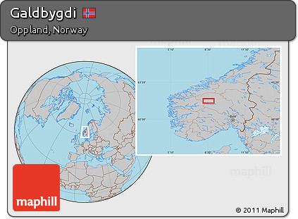 Gray Location Map of Galdbygdi