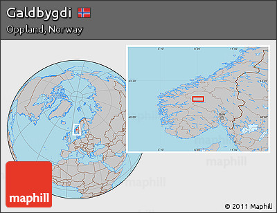 Gray Location Map of Galdbygdi