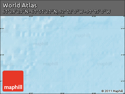 Shaded Relief Map of the Area around 61° 39' 52" N, 91° 43' 29" W