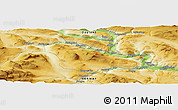 Physical Panoramic Map of the area around 61° 39' 52" N, 9° 25' 30" E