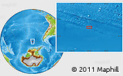 Physical Location Map of the area around 61° 5' 28" S, 103° 37' 30" W