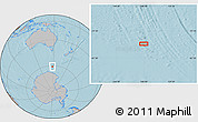 Gray Location Map of the area around 61° 5' 28" S, 147° 58' 29" E, hill shading