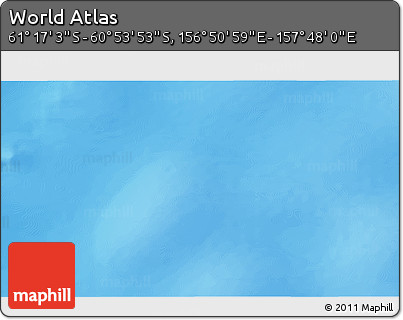 Physical 3D Map of the Area around 61° 5' 28" S, 157° 19' 29" E