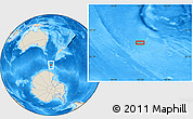 Shaded Relief Location Map of the area around 61° 5' 28" S, 157° 19' 29" E