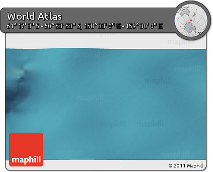 Satellite 3D Map of the Area around 61° 5' 28" S, 159° 1' 30" E